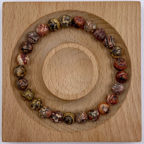 💙 Leopard Skin Jasper Crystal Bracelet 8mm 💙 - Picture 3 of 3